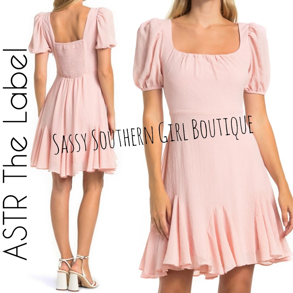 🆕⭐ASTR The Label pink flutter hem dress